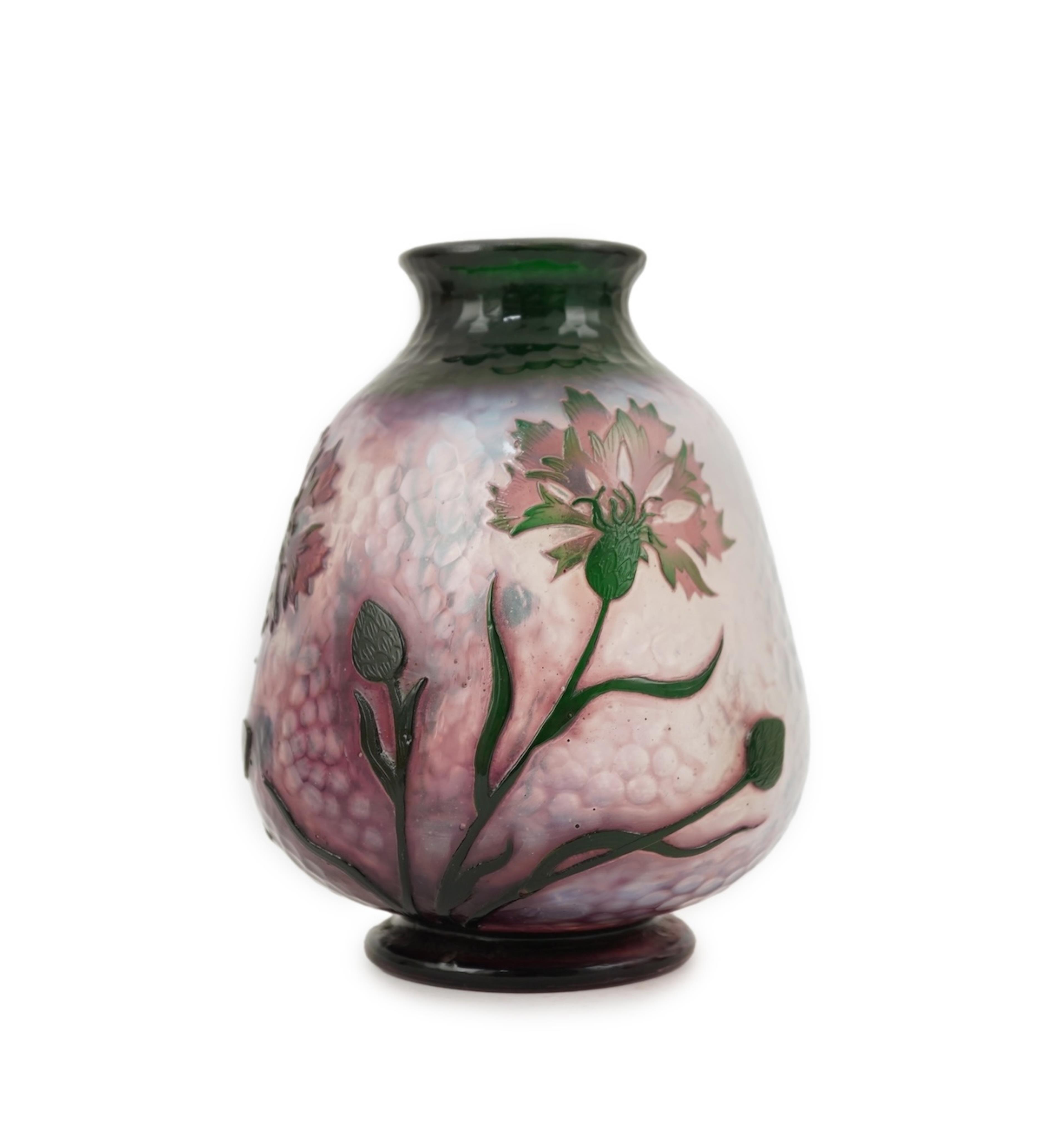 A small Daum Freres cameo glass vase